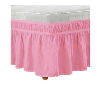 Cubre Canape,Cubre Somier Falda de cama envolvente elástica con volantes for cama, con volantes antipolvo, estilo pastoral, de color liso, for cama individual, matrimonial, queen y king de 15 pulgadas