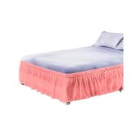 Cubre Canape,Cubre Somier Falda de cama tamaño queen, camisa de cama blanca sin banda elástica en la superficie, falda de cama individual, tamaño queen, tamaño king, fácil de poner y quitar, con volan