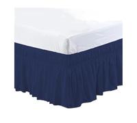 Cubre Canape,Cubre Somier Faldón de cama elástico con volantes, suave, cómodo, envolvente, resistente a la decoloración, sin protector de superficie(Blue A,King 203x198x40cm)