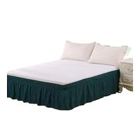 Cubre Canape Falda de Cama con Volantes Envolvente de Color sólido, Tejido Resistente al elástico Fuerte, 15 Pulgadas de Alto, 1 ud. Faldas De La Cama(Deep Green,Full 137x193cmx38cm)
