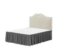 Cubre Canape Falda de Cama de Color Liso con Superficie Queen King, Falda de Cama fácil de Poner y Quitar, tamaño de Cenefa de 35cm de Altura for Cama Doble/Completa/Queen/King Faldas De La Cama(Dark