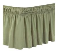 Cubre Canape Falda de cama de poliéster verde menta de varios tamaños, ropa de cama de Color sólido, falda de cama antideslizante elástica ajustable, Textiles for el hogar Cubre Somier(135cmx200cmx30c
