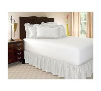 cubre canape Falda de cama envoltura alrededor de camisas elásticas sin cama Superficie Twin / Full / Queen / King Tamaño 38cm Altura for la decoración del hogar Cama ( Color : White , Size : 200x200c