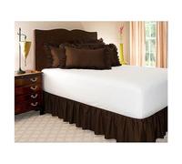 cubre canape Falda de cama envoltura alrededor de camisas elásticas sin cama Superficie Twin / Full / Queen / King Tamaño 38cm Altura for la decoración del hogar Cama ( Color : Chocolate , Size : 200x