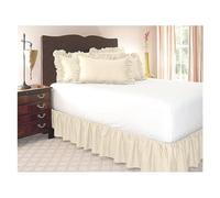 cubre canape Falda de cama envoltura alrededor de camisas elásticas sin cama Superficie Twin / Full / Queen / King Tamaño 38cm Altura for la decoración del hogar Cama ( Color : Beige , Size : 200x150c