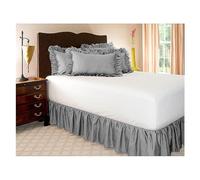 cubre canape Falda de cama envoltura alrededor de camisas elásticas sin cama Superficie Twin / Full / Queen / King Tamaño 38cm Altura for la decoración del hogar Cama ( Color : Light Grey , Size : 200