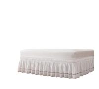 Cubre Canape Falda de Cama Envolvente de Encaje con Volantes, Falda de Cama de Color sólido, Lavable a máquina, sin Arrugas, Funda for Marco de Cama Faldas De La Cama(135 x 200 cm)