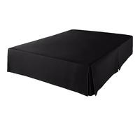 Cubre Canape Falda de cama plisada en el centro y las esquinas, absolutamente elegante, a medida, con plataforma, colcha de 14 pulgadas de altura (gris claro) Cubre Somier(Noir,Queen 150x200x35cm)