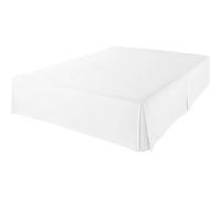 Cubre Canape Falda de cama plisada en el centro y las esquinas, absolutamente elegante, a medida, con plataforma, colcha de 14 pulgadas de altura (gris claro) Cubre Somier(White,140x200x35cm)