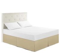 Cubre Canape Faldón de Cama Plisado a Medida de Estilo estándar más Vendido con Tela Duradera: 35 cm (14 Pulgadas) de Altura (sin sábana) Cubre Somier(Off White,F(137X190cm))