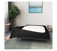 Cubre Canape Funda de somier tamaño King - Faldones envolventes for Cama Hotel Protectora colchón Fácil Instalar(Black,Twin 39x75 Inch)