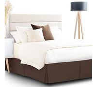 Cubre Canapés Plisada, Falda de Cama de caída de 35 cm, Falda de Cama con Volantes de Microfibra cepillada Suave, Cubre Canapés para Somier con Esquinas divididas (Café,Cama 152x203 cm)