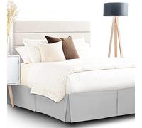 Cubre Canapés Plisada, Falda de Cama de caída de 35 cm, Falda de Cama con Volantes de Microfibra cepillada Suave, Cubre Canapés para Somier con Esquinas divididas (Gris Claro,Cama 137x190 cm)