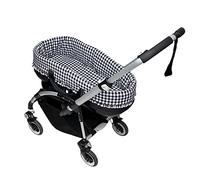 Cubre capazo con Volante o Funda para capazo Vuelto A Medida Acolchada + Sábana Bajera Vichy (Vichy Negro)