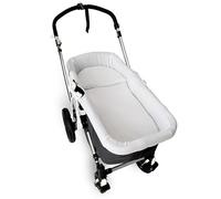 Cubre capazo Muselina 100% Algodón + Colchita + Almohada Muselina 100% Accesorios Set 3 Piezas. Fabricado En España. Hipoalergénica, Transpirable, Hipersuave (Blanco)
