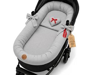 Cubre Capazo Universal de Muselina de Algodón - Funda Capazo Interior | Transpirable que Viste y Protege el Cochecito Set 3 Piezas con Almohada e Inserción Recién Nacido · Gris