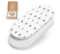 Cubre capazo Universal mimaDu Funda capazo Universal Juego sábanas capazo Mimbre bebé sábanas Carrito bebé 70x32, 75x35 cm | 100% algodón Peinado Oeko-Tex (ovejitas)