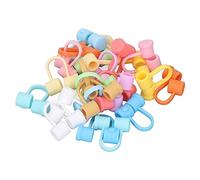 Cubre pajitas de silicona reutilizables a prueba de polvo, a prueba de salpicaduras, inodoros para fiestas, viajes, acampadas, paquete de 4 o 24 (24 piezas arcoíris.)