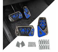 Cubre Pedales para Auto para VW TIGUAN 3 2023 2024 2025, Antideslizantes Sin Taladrar 2 Piezas para Automático Plástico Reforzado Plateado,Blue