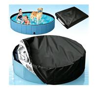 Cubre Piscina Redonda Fabricado en Tejido Oxford Impermeable 210D Piscina Plegable Apta para Gatos, Perros, Mascotas Y Niños,Black-96 * 12inches（245 * 30cm）