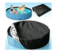 Cubre Piscina Redonda Fabricado en Tejido Oxford Impermeable 210D Piscina Plegable Apta para Gatos, Perros, Mascotas Y Niños,Black-144 * 12inches（366 * 30cm）