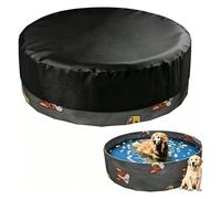 Cubre Piscina Redonda Plegable,al Agua y al Polvo,con Cordón Piscina Plegable Apta para Gatos, Perros, Mascotas y niños,Black-63 * 12inches（162 * 30cm）