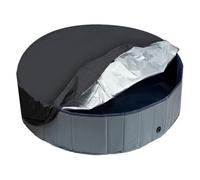 Cubre Piscina Redonda Plegable,al Agua y al Polvo,con Cordón Piscina Plegable Apta para Gatos, Perros, Mascotas y niños,Black-63 * 12inches（162 * 30cm）