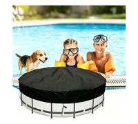 Cubre Piscina Redonda Plegable,al Agua y al Polvo,con Cordón Piscina Plegable Apta para Gatos, Perros, Mascotas y niños,Black-120 * 12inches（306 * 30cm）