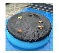 Cubre Piscina Redonda Resistente a los Rayos UV, al Polvo y al Viento, con cordón Ajustable para Piscina Redonda,Black-48 * 12inches（122 * 30cm）