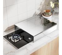 Cubre placa de inducción de acero inoxidable, cubierta de placa de cocción, para cocinas de gas y eléctricas, ampliación del espacio en la cocina (metálico, 35 x 45 x 9 cm/14 x 18 x 3,5 in)