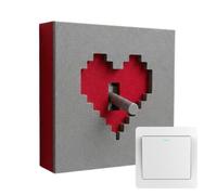 Cubre Placa De Pared Corazón retro con bloque de color y un interruptor