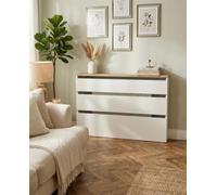 Cubre Radiador Blanco/Roble Moderno Modelo Hermes | Mueble Cubreradiador en Kit de Fácil Montaje | Melamina de Alta Resistencia al Rayado | Medidas 60cm / 90cm / 120cm / (120x83,5x19,5)