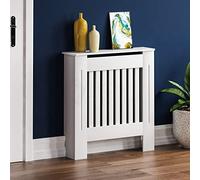 Cubre radiador Chelsea, diseño de moderno con lamas de DM pintado de color blanco,pequeño