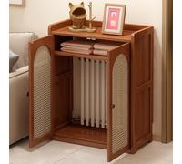 Cubre Radiador de 2 Puertas, Cubreradiador para El Hogar, Cubierta Radiador para Enrutador Wifi en la Sala de Estar, Oculta Tuberías Desordenadas, Fácil Instalación(60*25*82.5cm/24*10*32.5in)