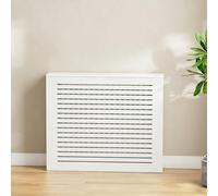 Cubre radiador moderno de madera con estante para salón y dormitorio | Diseño rejilla lamas, circulación uniforme calor, panel frontal decorativo, estante superior estable(L35.4″xH35.4″xW5.9″)