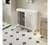 Cubre radiador moderno PVC con rejilla de listones para calefacción hogar | PVC premium, ventilación por listones, montaje fácil, decoración elegante hogar(A,L31.5″xH31.5″xW9.8″)