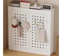 Cubre Radiador para El Hogar, Cubreradiador, Cubre Radiadores con Tablero Perforado y Plataforma de Almacenamiento, Diseño de 2 Puertas para Sala de Estar, Dormitorio(70*70*25cm/28*28*10in)