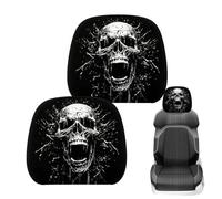 Cubre Reposacabezas Coche Mangas Elásticas de Miedo Reposacabezas | 2 Piezas Reposacabezas Coche Halloween Para Monovolumen RV Tractor Remolque Camión Automóvil Vehículo Familiar