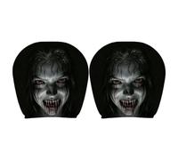 Cubre Reposacabezas Coche s Elásticas Apoyacabezas Delantero Trasero | 2 Piezas Reposacabezas Coche Halloween Para Monovolumen RV Tractor Remolque Camión Automóvil Vehículo Familiar