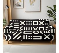 Cubre Sofa 4 Plazas Blanca Abstracto Elasticidad Moderna Fundas De Sofa Ajustables con Reposabrazos,Duradero,Confort Suavidad,Protección para Perros Y Mascotas,Adecuado para Sala De Estar
