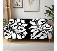 Cubre Sofa 4 Plazas Flor Blanca Elasticidad Moderna Fundas De Sofa Ajustables con Reposabrazos,Duradero,Confort Suavidad,Protección para Perros Y Mascotas,Adecuado para Sala De Estar