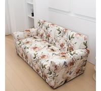 Cubre Sofa 4 Plazas Flor Gris Elasticidad Moderna Fundas De Sofa Ajustables con Reposabrazos,Duradero,Confort Suavidad,Protección para Perros Y Mascotas,Adecuado para Sala De Estar