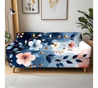 Cubre Sofa 4 Plazas Flor Rosa Elasticidad Moderna Fundas De Sofa Ajustables con Reposabrazos,Duradero,Confort Suavidad,Protección para Perros Y Mascotas,Adecuado para Sala De Estar