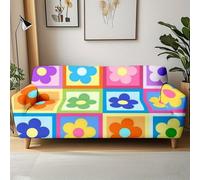 Cubre Sofa 4 Plazas Flor Verde Elasticidad Moderna Fundas De Sofa Ajustables con Reposabrazos,Duradero,Confort Suavidad,Protección para Perros Y Mascotas,Adecuado para Sala De Estar