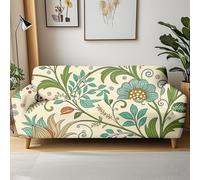 Cubre Sofa 4 Plazas Flor Verde Elasticidad Moderna Fundas De Sofa Ajustables con Reposabrazos,Duradero,Confort Suavidad,Protección para Perros Y Mascotas,Adecuado para Sala De Estar