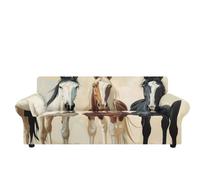 Cubre Sofas Beige Caballo Negro Funda Sofa Ajustables Fundas Sofas Elastica Spandex Lavables Protector Sofa Cover Anti Gatos Funda Sofá Universal Espesas Fundas Sofá Modernas Couch Cover 4 Plazas