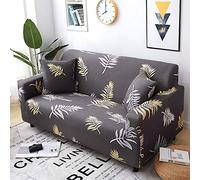 Cubre Sofas Hoja Gris Amarillo Fundas De Sofa Anti Gatos Elasticas Ajustables Cubresofa Spandex Lavables Couch Cover Modernas Sofa Cover Universal Espesas Funda Sofá 2 Plazas