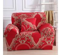 Cubre Sofas Retro Rojo Marrón Fundas De Sofa Anti Gatos Elasticas Ajustables Cubresofa Spandex Lavables Couch Cover Modernas Sofa Cover Universal Espesas Funda Sofá 4 Plazas