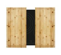Dcasa Cubre vitrocerámica madera, Juego de 2 tablas de cortar Bambú nórdica de 56x54x4 cm