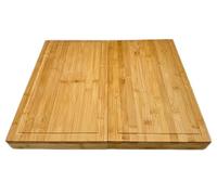 Cubre Vitrocerámica Universal- 100% bambú Antideslizante- Juego de 2 Tablas de Cortar de Madera Bambú Natural, Protector Encimera, Tapa Vitroceramica, Medidas: 56x55x4,5 cm